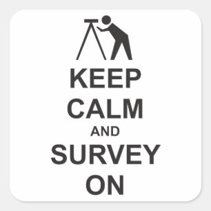 Keep Calm and Survey On Square Sticker
