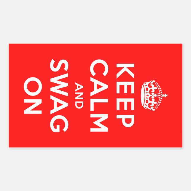 Keep Calm and Swag On Rectangular Sticker (Front)