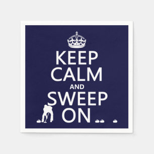 Keep Calm and Sweep On (curling)(any colour) Napkin