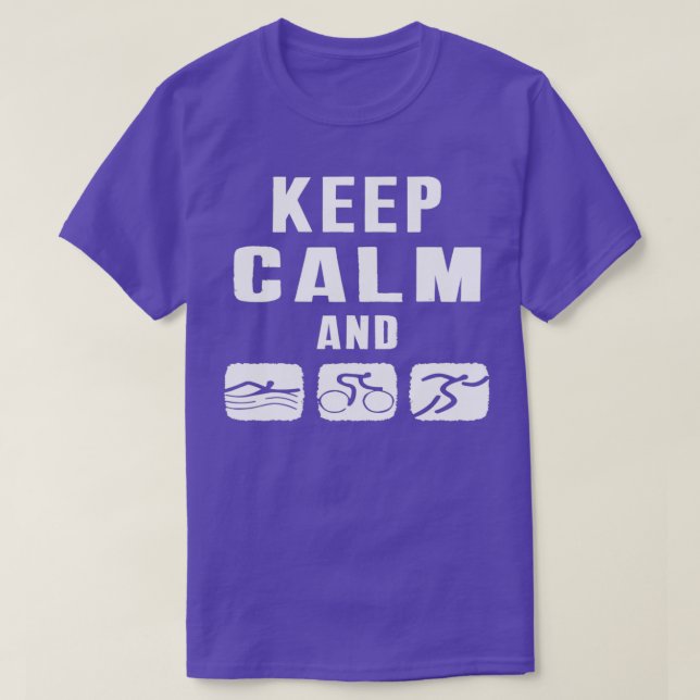 Keep Calm And Swim Bike Run 3 T-Shirt (Design Front)
