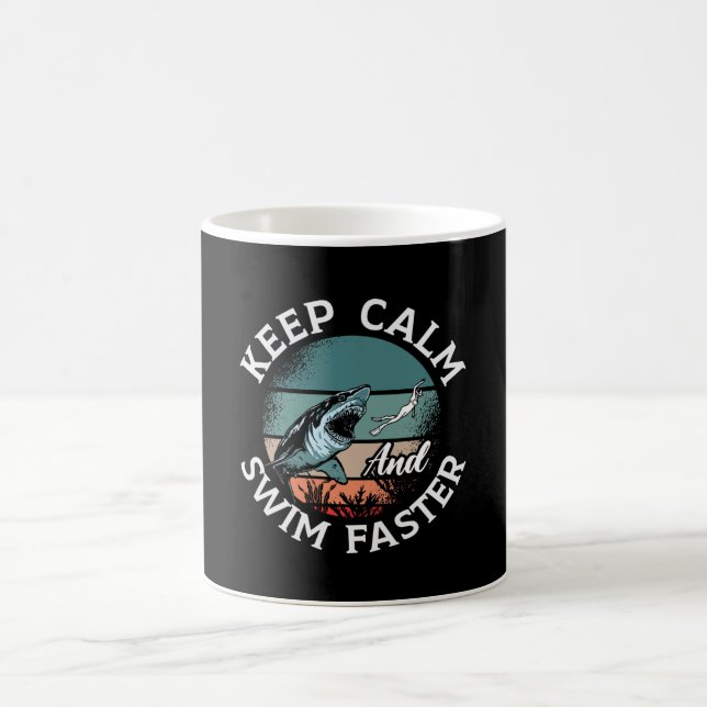 Keep Calm And Swim Faster Freediving Freediver Coffee Mug (Center)