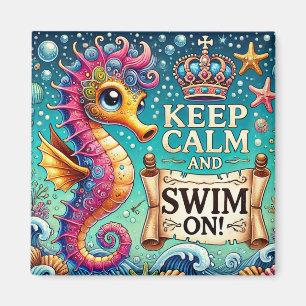 Keep Calm and Swim On! Magnet