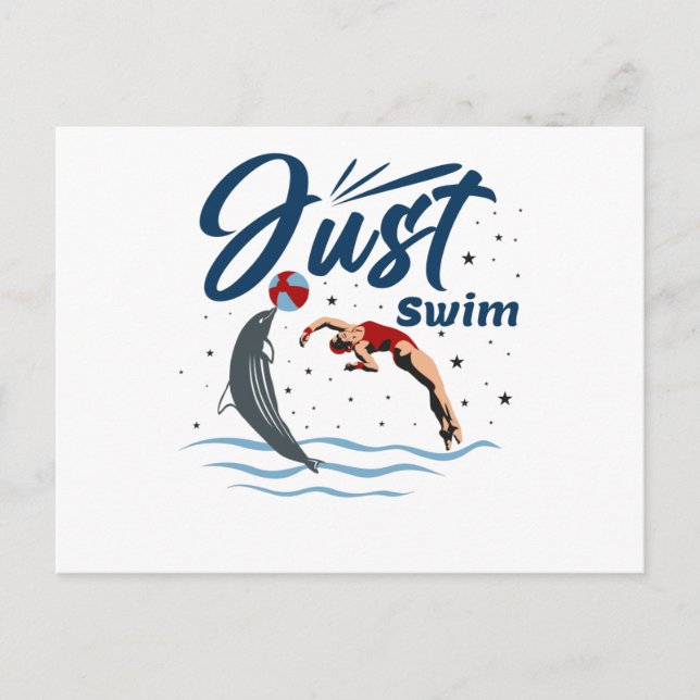 Keep Calm and Swim On - Swimmer Design Postcard (Front)