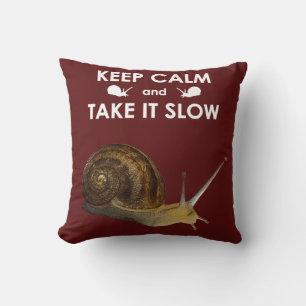 Keep Calm and Take it Slow Pillow (Burgundy)