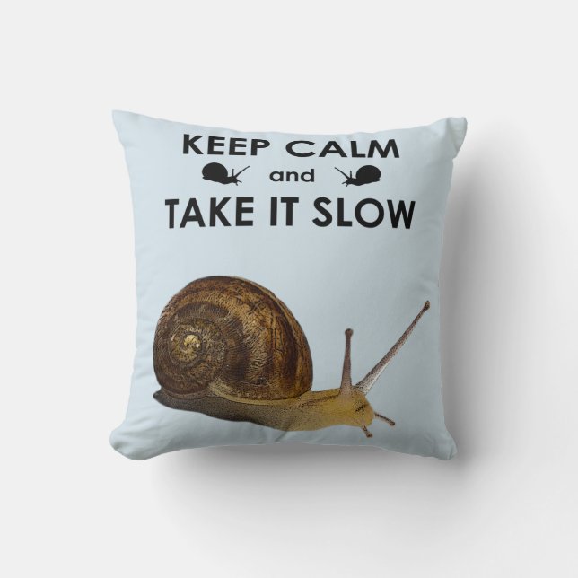 Keep Calm and Take it Slow Pillow (Light Blue) (Front)