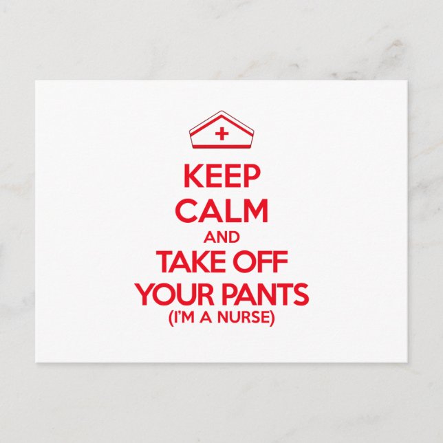Keep Calm and Take Off Your Pants Postcard (Front)