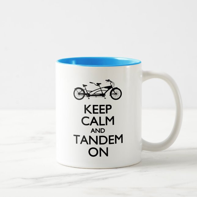 Keep Calm and Tandem On Two-Tone Coffee Mug (Right)