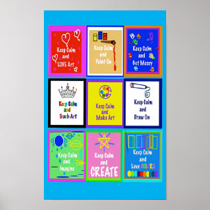 Keep Calm and Teach Art Poster