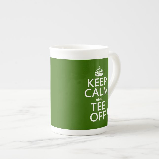 Keep Calm and Tee Off - Golf presents, all Bone China Mug (Front Right)