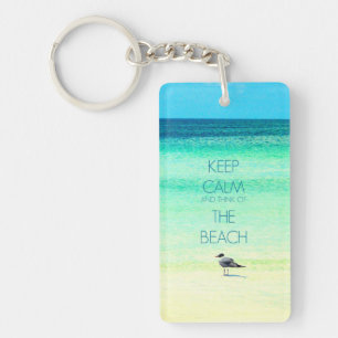 Keep Calm and Think of the Beach Key Chain II