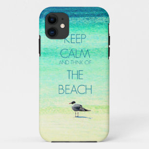 Keep Calm and Think of the Beach with Seagull iPhone 11 Case