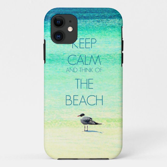 Keep Calm and Think of the Beach with Seagull Case-Mate iPhone Case (Back)