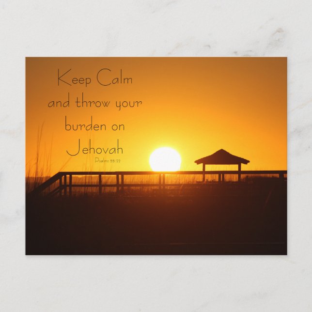 Keep Calm and Throw your Burden on Jehovah Postcard (Front)