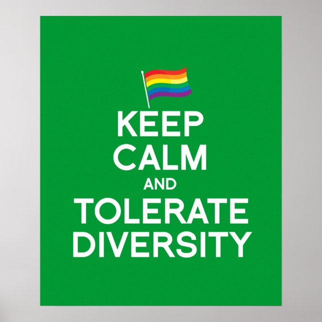 KEEP CALM AND TOLERATE DIVERSITY POSTER (Front)