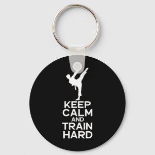 Keep Calm And Train Hard Karate Key Ring