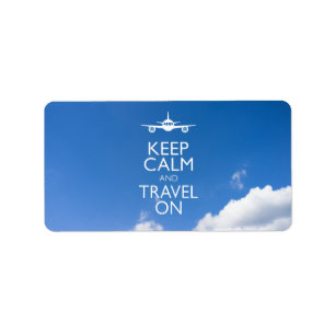 KEEP CALM AND TRAVEL ON LABEL
