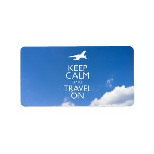 KEEP CALM AND TRAVEL ON LABEL