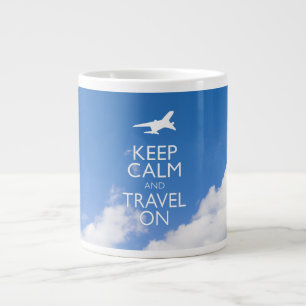 KEEP CALM AND TRAVEL ON LARGE COFFEE MUG