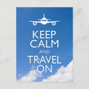 KEEP CALM AND TRAVEL ON POSTCARD