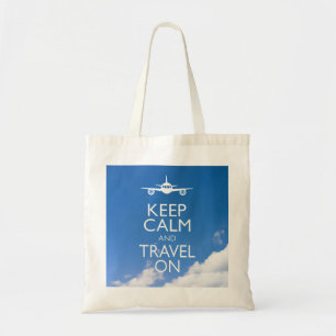 KEEP CALM AND TRAVEL ON TOTE BAG
