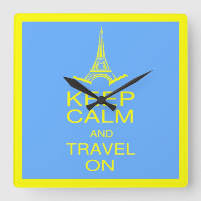 Keep Calm And Travel On Wall Clock (Front)
