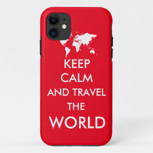 Keep calm and travel the world iPhone 11 case