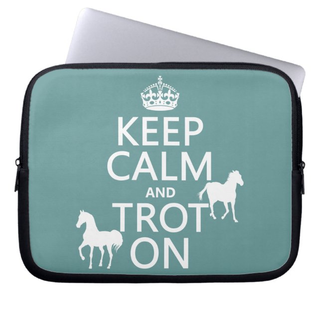 Keep Calm and Trot On - Horses - All Colours Laptop Sleeve (Front)