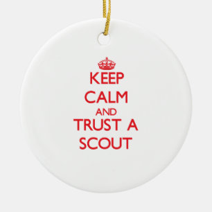 Keep Calm and Trust a Scout Ceramic Tree Decoration