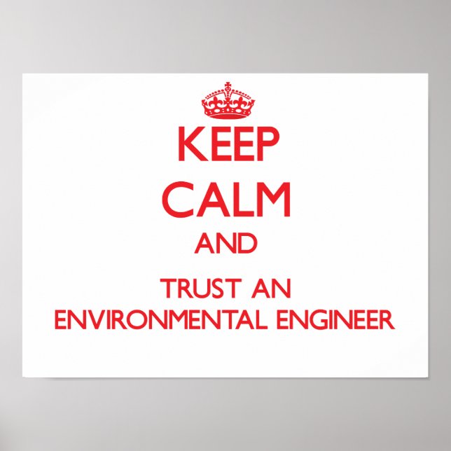 Keep Calm and Trust an Environmental Engineer Poster (Front)