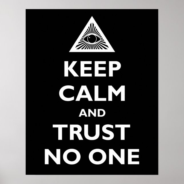 Keep Calm and Trust No One Poster (Front)