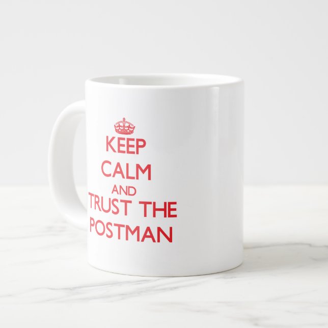 Keep Calm and Trust the Postman Large Coffee Mug (Front Left)