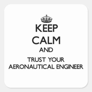 Keep Calm and Trust Your Aeronautical Engineer Square Sticker