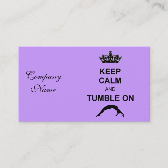Keep calm and tumble gymnast business card (Front)