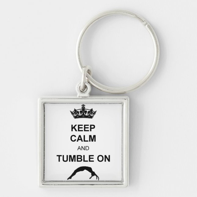 Keep calm and tumble gymnast key ring (Front)