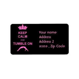Keep calm and tumble gymnast label
