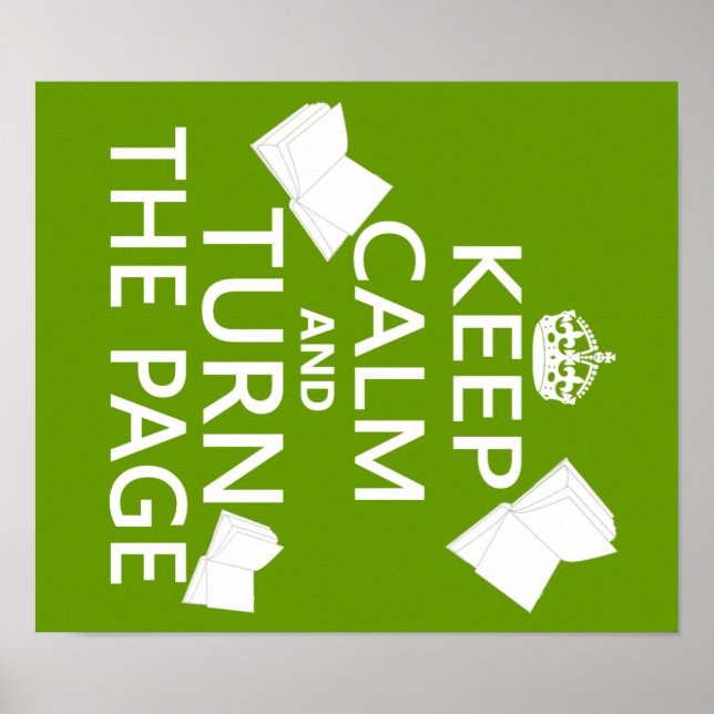Keep Calm and Turn The Page Poster (Front)