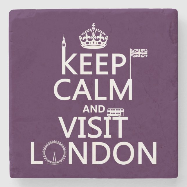 Keep Calm and Visit London Stone Coaster (Front)
