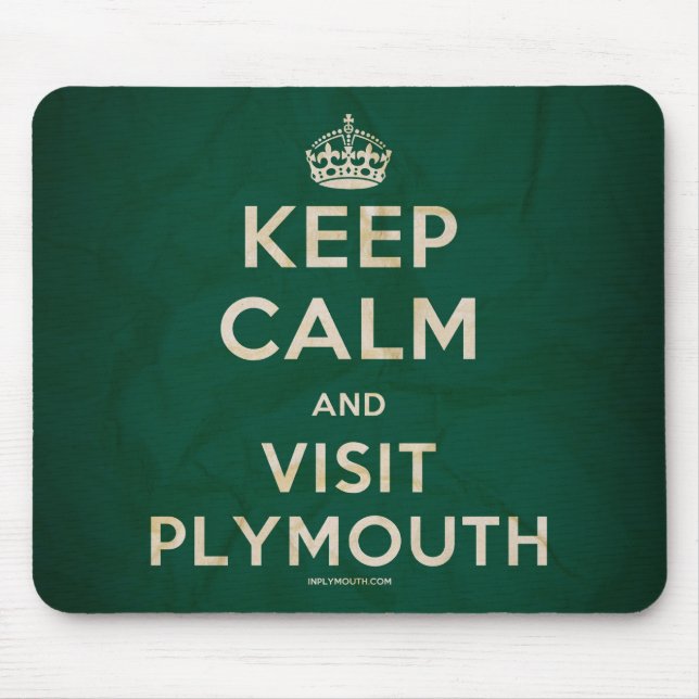 'Keep Calm and Visit Plymouth' Mousemat (Front)