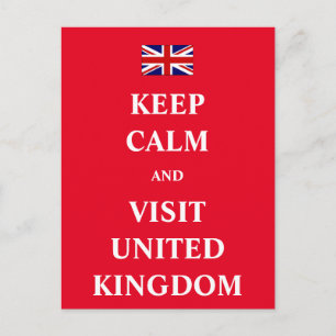 Keep calm and visit United Kingdom Postcard