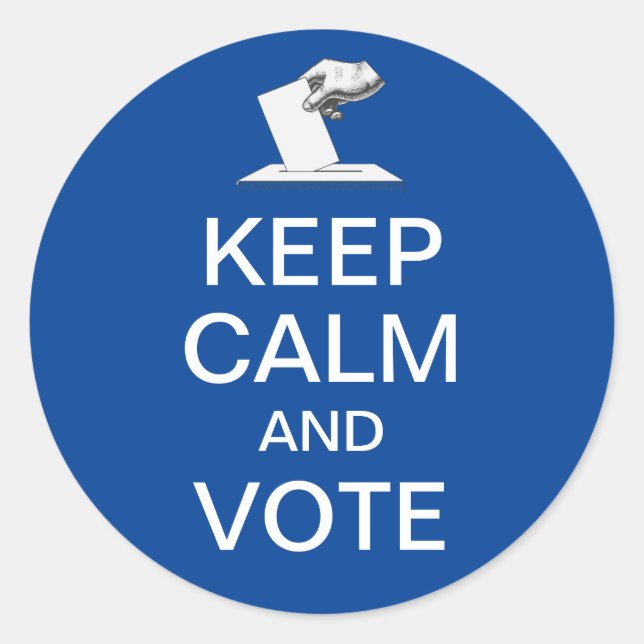 Keep Calm and Vote 2026 Classic Round Sticker (Front)