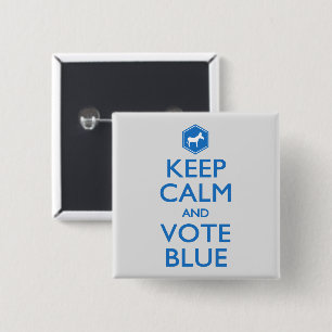 Keep Calm and Vote Blue 15 Cm Square Badge
