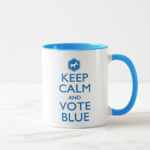 Keep Calm and Vote Blue Mug