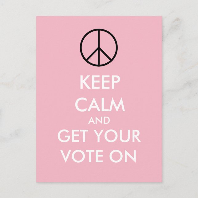 Keep Calm And VOTE Custom Pink Postcards (Front)