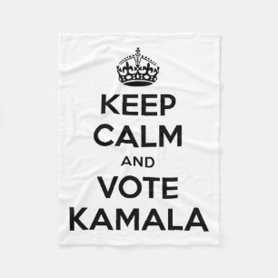 Keep Calm And Vote Kamala 2024 Pro Harris Wheimer  Fleece Blanket