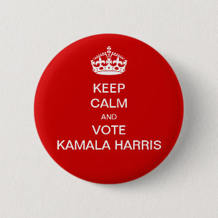 Keep calm and vote Kamala Harris 6 Cm Round Badge