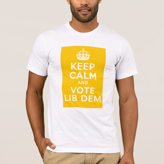 Keep Calm And Vote Lib Dem ~ Political U.K T-Shirt (Front)