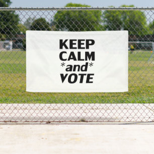 Keep calm and vote modern typography black white banner