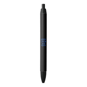 Keep calm and vote modern typography blue black ink pen