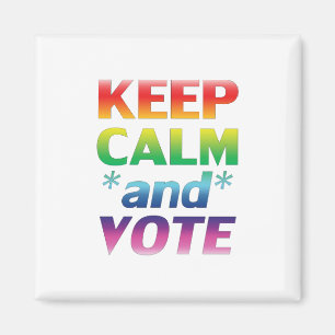"keep calm and vote" pride lgbtq lgbt, white - magnet