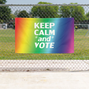 keep calm and vote rainbow gradient lgbt pride banner